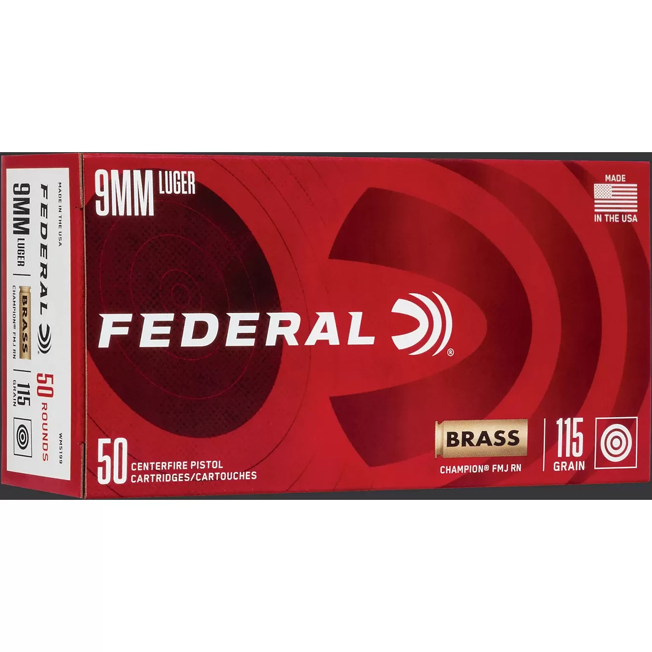 9MM Federal Champion 115 Grain FMJ