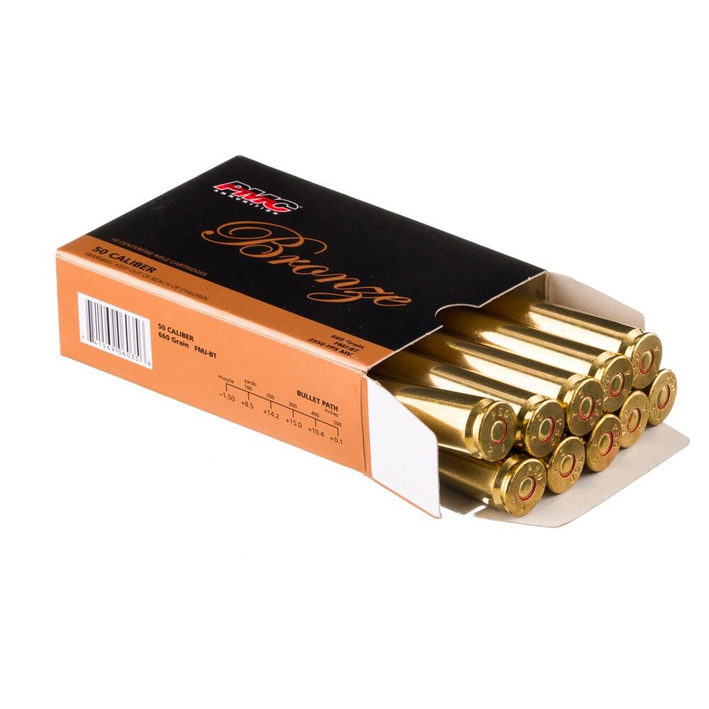 50 Cal. BMG PMC Bronze 660 Grain FMJ-BT - 10Rds