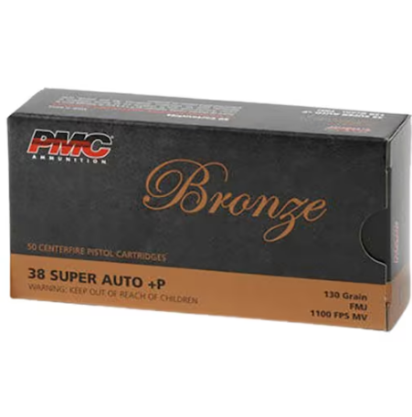 38 Super +P PMC Bronze 130 Grain FMJ - 50RDs