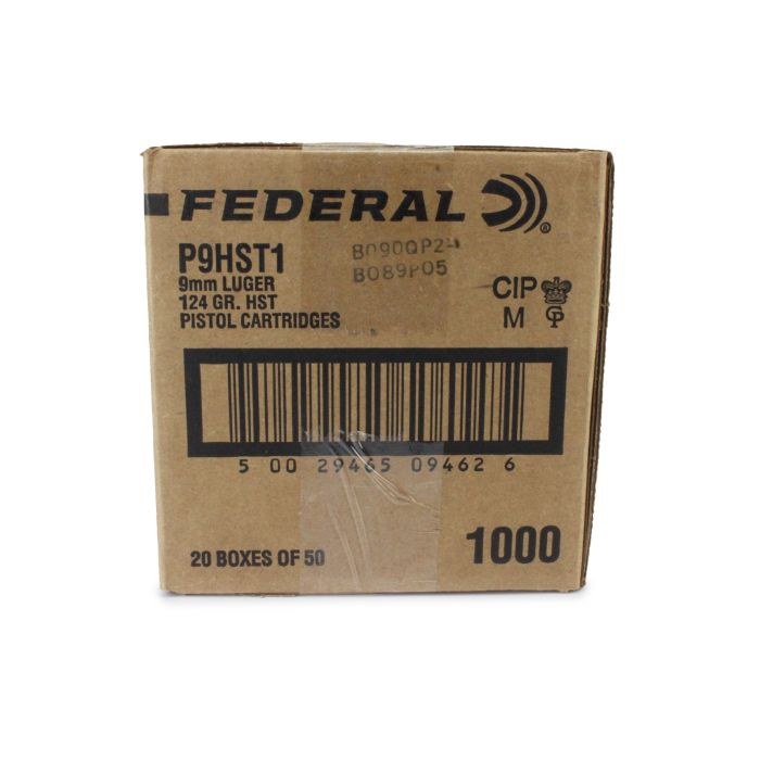 9MM Federal Law Enforcement 124 Grain Tactical HST Ammo - 1000rd Case