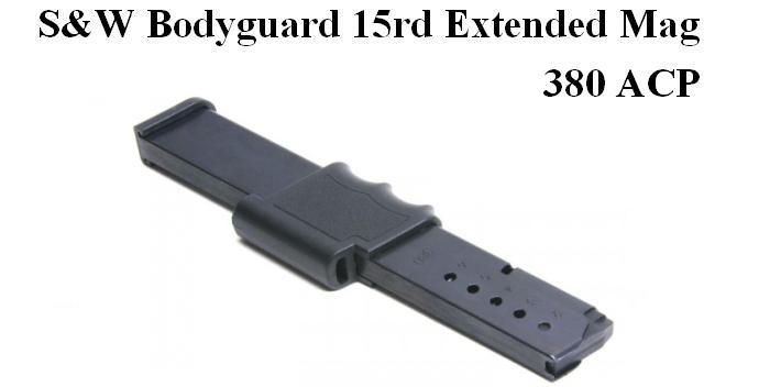 S&W Bodyguard, .380 ACP, Extended 15Rd Magazine