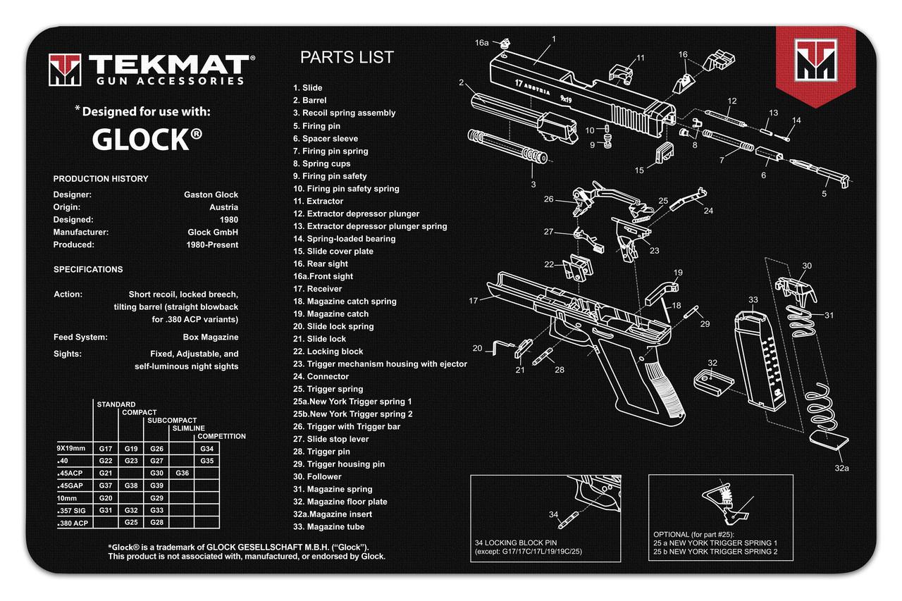Glock Handgun Cleaning Mat - 11"x17"