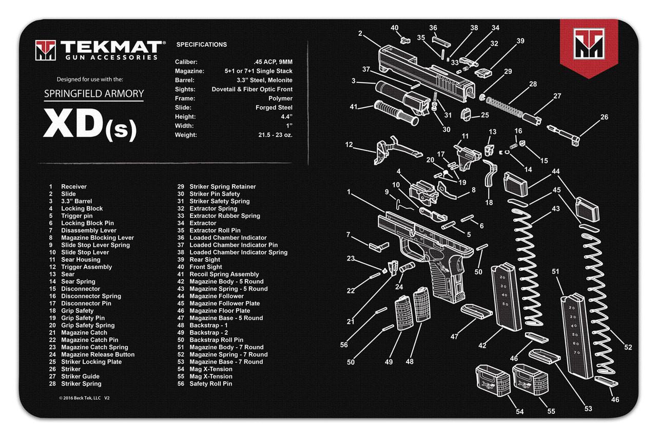 Springfield Armory XDS Handgun Cleaning Mat - 11"x17"