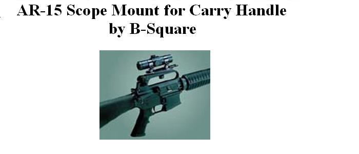 B-Square Military Weaver-Style Scope Base with 1" Rings AR-15 Carry Handle See-Thru