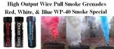 Wire Pull Smoke Grenade Special - Red, White, and Blue Pack