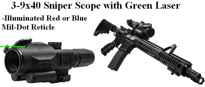 store/p/Tactical-3-9x40-Mil-Dot-Illuminated-Red-slash-Blue-Reticle-Scope-with-Green-Laser-NC286