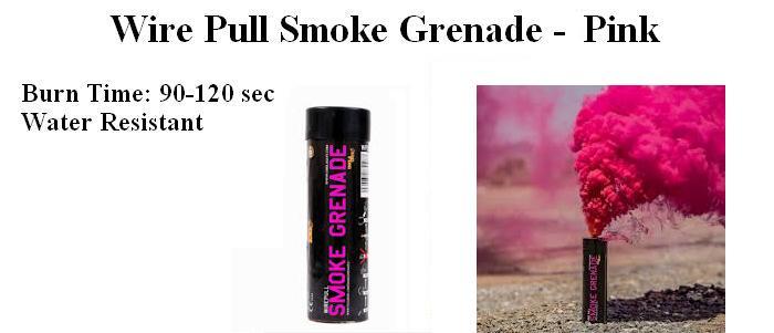 Wire Pull Smoke Grenade - Pink