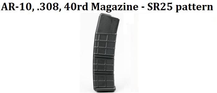 AR-10, .308, 40rd Magazine (fits SR25/DPMS Platform)