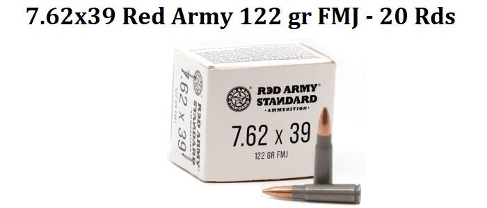 7.62x39 Red Army 122 Grain FMJ - 20rds
