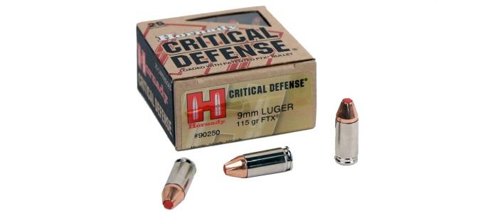 9mm Hornady Critical Defense, 115gr FTX - 25rds