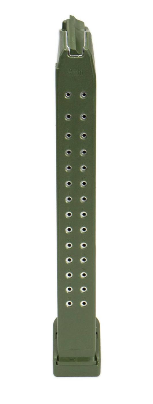 Super High Capacity Glock 9MM, 33rd Magazine - OD Green