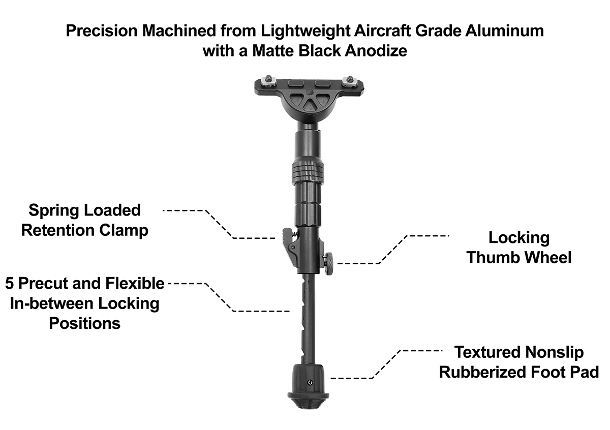 M-LOK Recon Flex Bipod (5.7"-8")