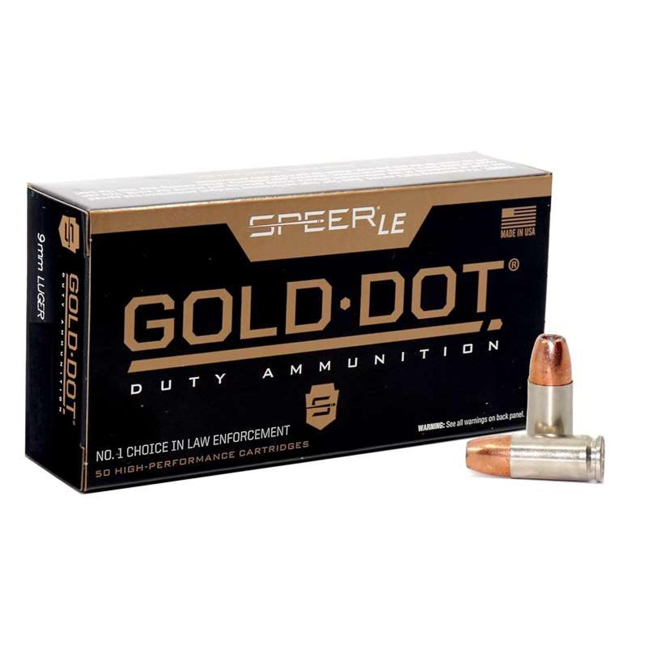 9MM+P Speer Law Enforcement Gold Dot Hollow Point, 124 Grain - 50rds