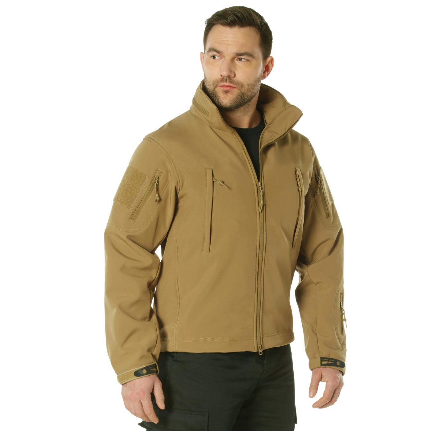 Concealed Carry Soft Shell Tactical Jacket Coyote Brown - X-Large
