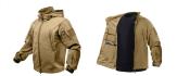 Concealed Carry Soft Shell Tactical Jacket Coyote Brown - X-Large