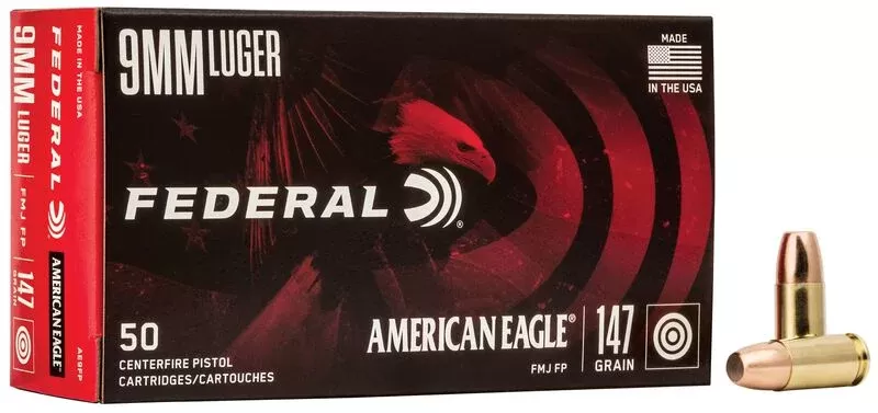 9MM Federal American Eagle 147 Grain FMJ FP - 50rds