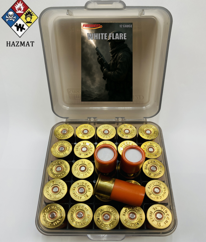 12 Ga. White Flare 25 Pack