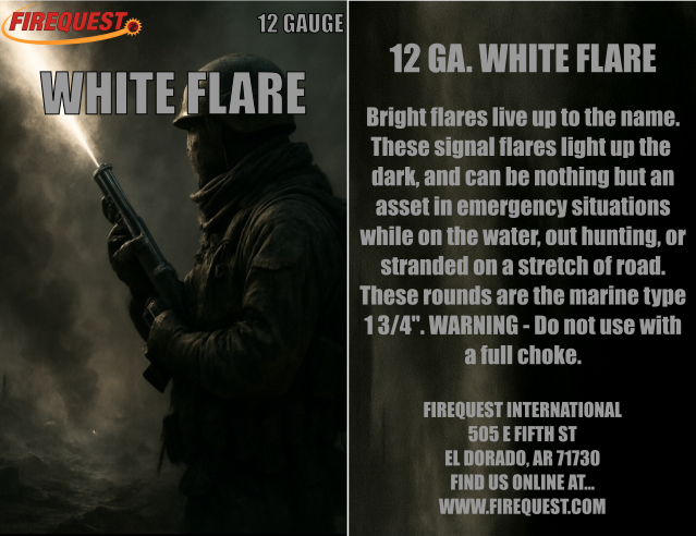 12 Ga. White Flare 25 Pack