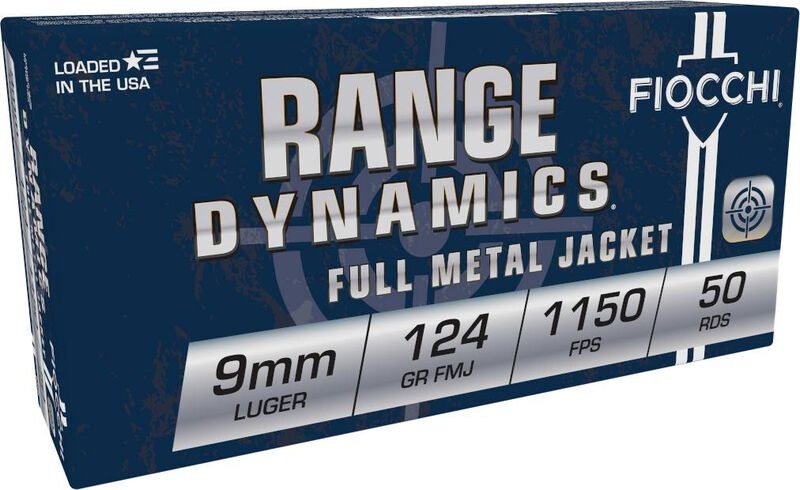 9mm Fiocchi Range Dynamics 124 Grain FMJ - 50rds