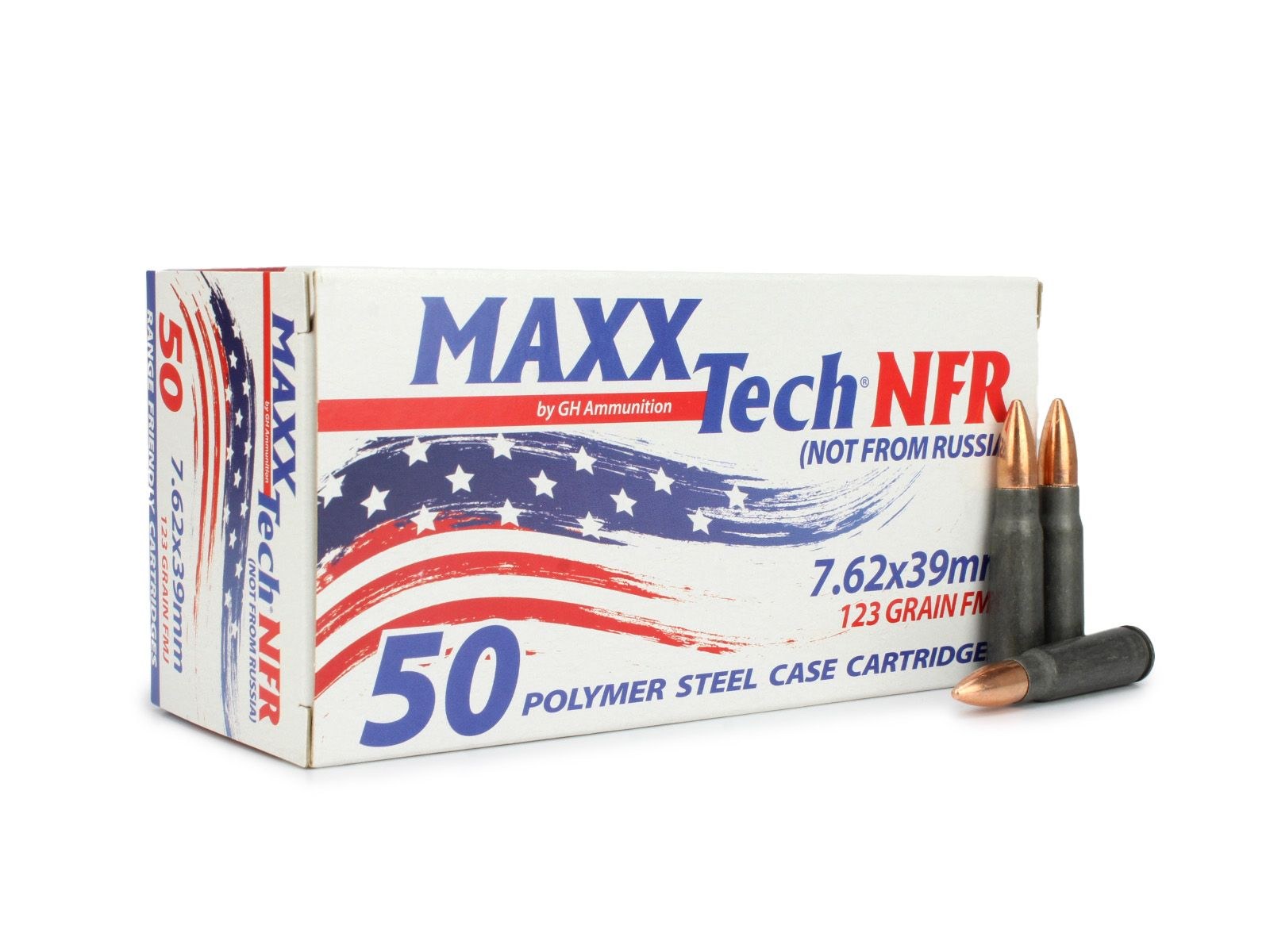7.62x39 MaxxTech 123Gr. FMJ - 50rds (Not From Russia)