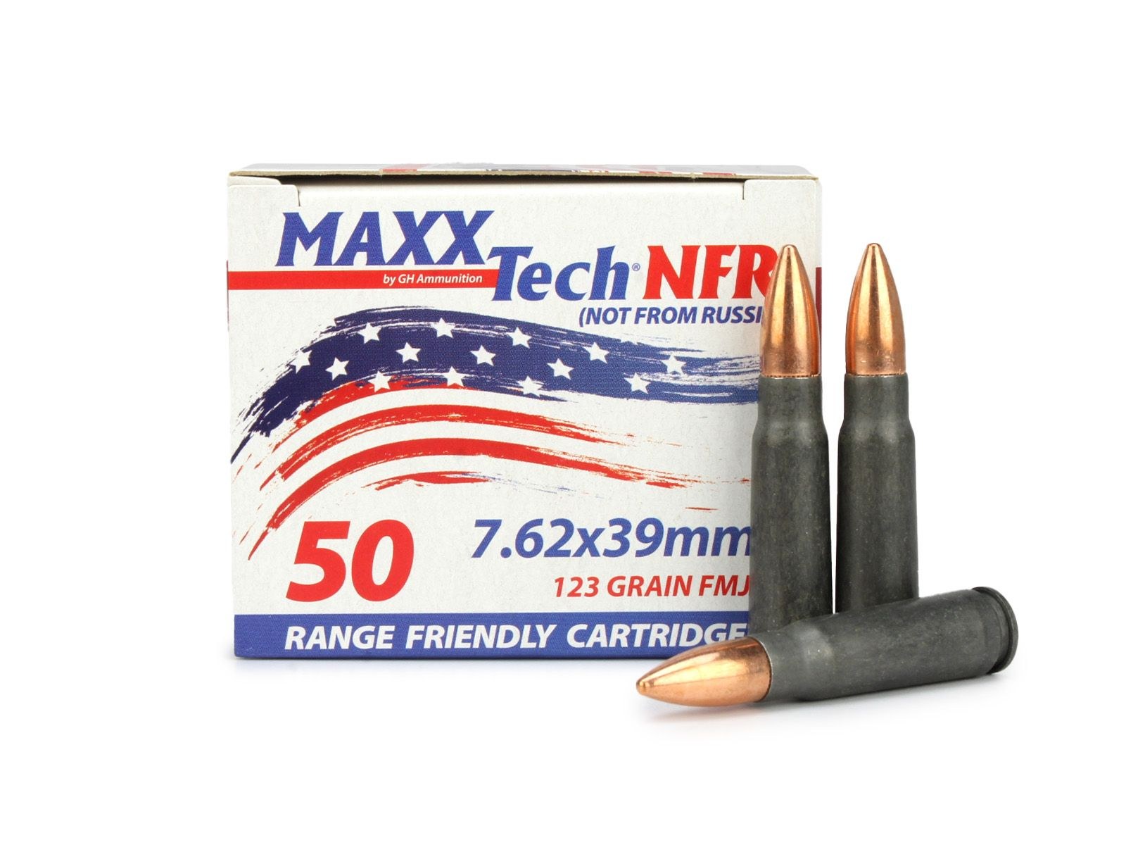 7.62x39 MaxxTech 123Gr. FMJ - 50rds (Not From Russia)