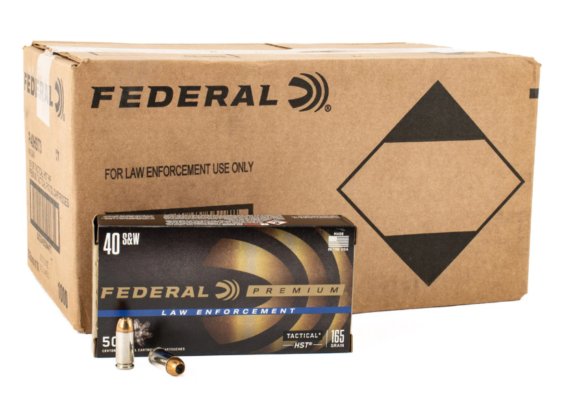 40 S&W Federal Law Enforcement 165 Grain Tactical HST Ammo - 1000rd Case
