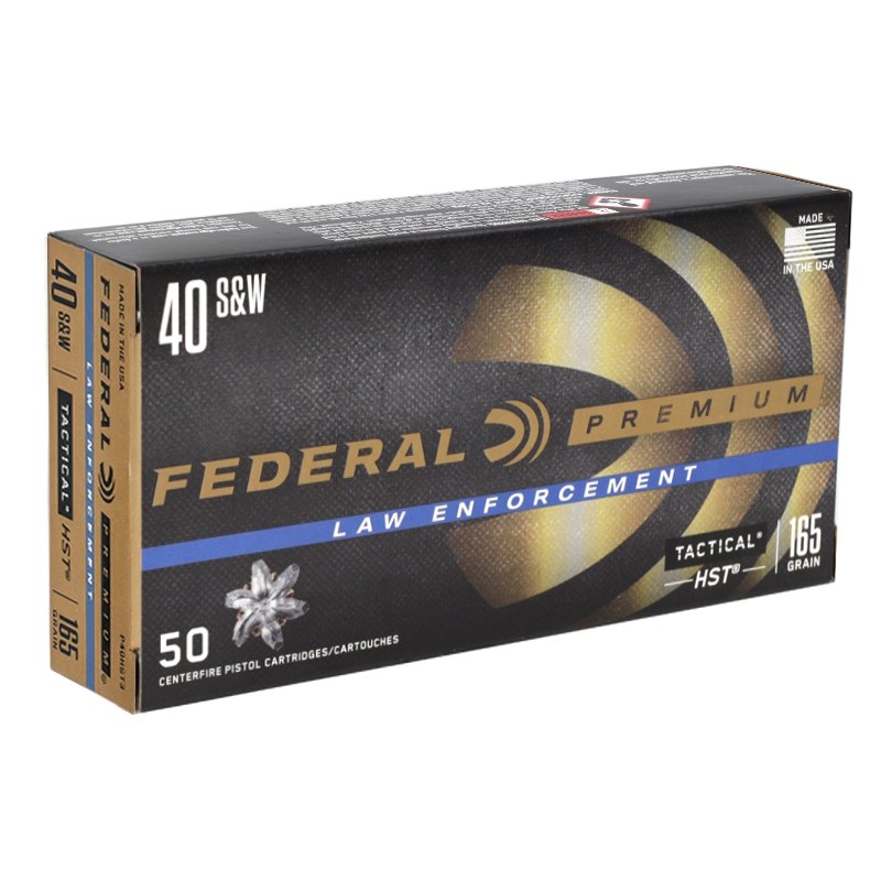 40 S&W Federal Law Enforcement 165 Grain Tactical HST Ammo - 1000rd Case