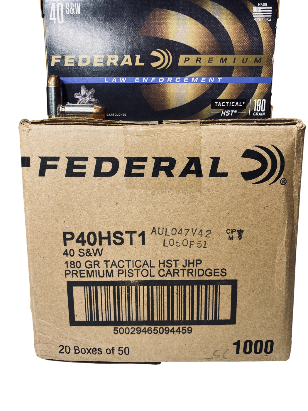 40 S&W Federal Law Enforcement 180 Grain Tactical HST Ammo - 1000rd Case