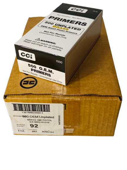 CCI 500 Small Pistol Primers Unplated Brass OEM 5,000ct