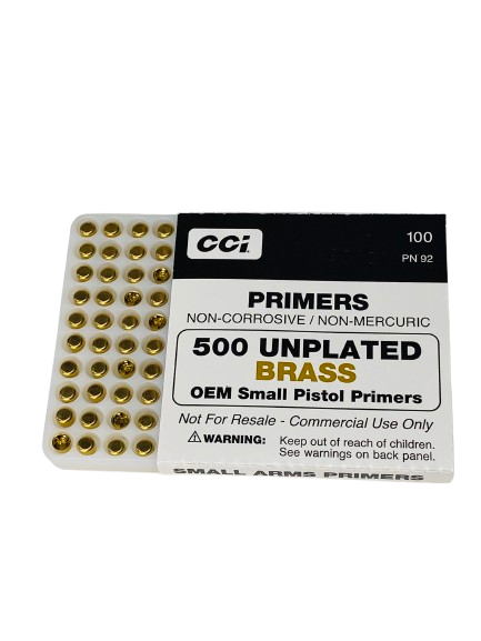 CCI 500 Small Pistol Primers Unplated Brass OEM 5,000ct