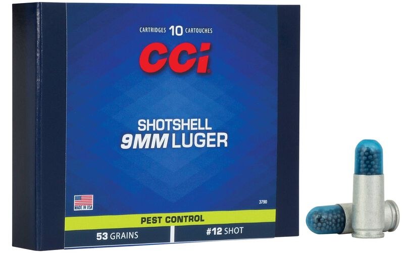 9MM CCI Pest Control 53 Grain #12 Shot - 10rds